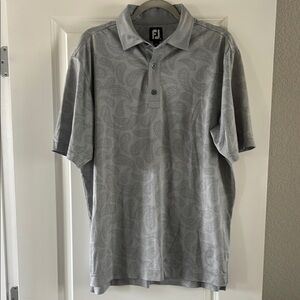 FootJoy Grey Paisley Golf Polo, M